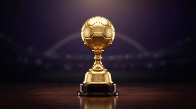 Palmarés de la Premier League: trofeo dorado de la liga inglesa sobre fondo oscuro
